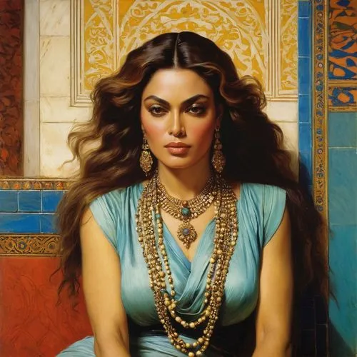 orientalism,persian,iranian,persian poet,assyrian,cleopatra,arab,arabian,indian art,from persian shah,oil painting on canvas,jaya,radha,middle eastern,dulzaina,egyptian,indian woman,jasmine,oriental princess,bollywood,Art,Classical Oil Painting,Classical Oil Painting 42