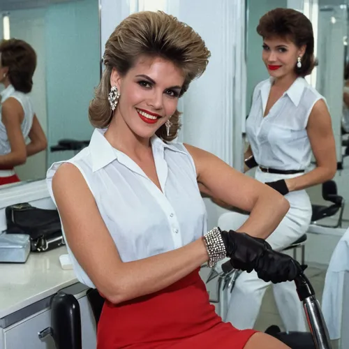 gena rolands-hollywood,beauty salon,hairdresser,hairdressers,hairdressing,beautician,stewardess,bouffant,pretty woman,hairstylist,cosmetology,the style of the 80-ies,flight attendant,retro women,ann margaret,brooke shields,hair dresser,hair iron,hair shear,shoulder pads,Photography,General,Realistic