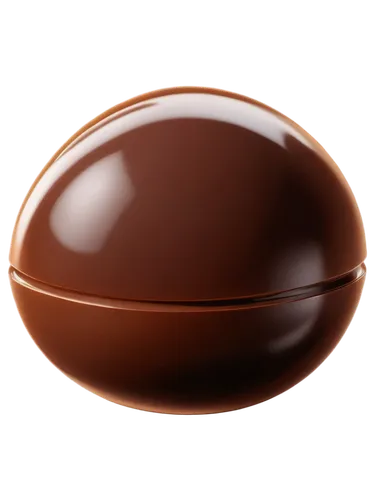 Round chocolate, shiny surface, smooth texture, golden brown color, transparent background, macro shot, close-up view, soft focus, warm lighting, delicate composition, sweet atmosphere.,bossche bol,ch