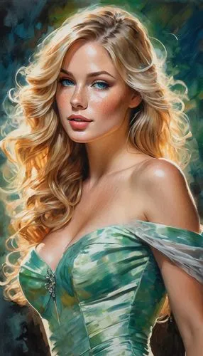 celtic woman,fantasy art,art painting,photo painting,blonde woman,fantasy woman,Conceptual Art,Oil color,Oil Color 10