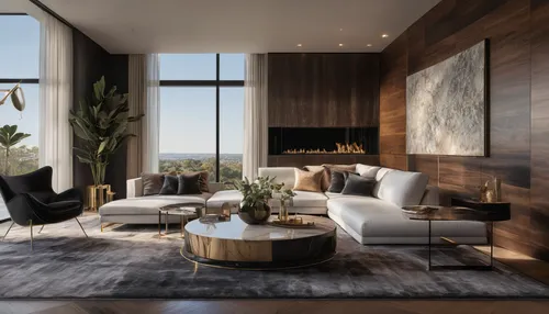 Modern luxury home interior design in American locations blends sophistication with comfort, embodying contemporary elegance. Clean lines, neutral palettes, and premium materials like marble, quartz, 