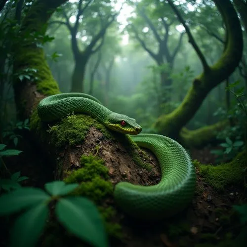 green tree snake,green python,green snake,tree snake,green tree python,nonvenomous