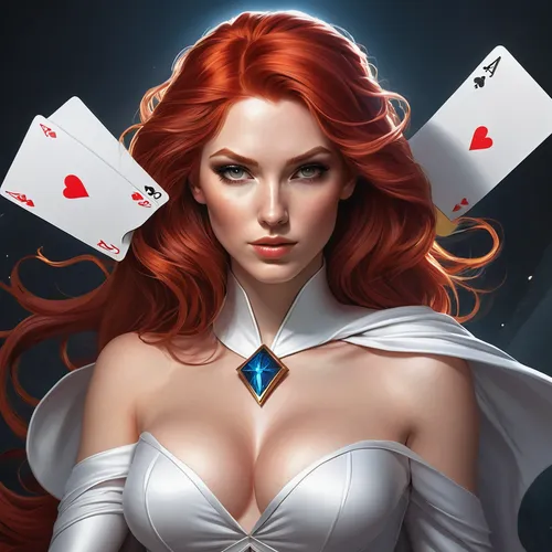 poker primrose,queen of hearts,poker set,poker,playing card,playing cards,dice poker,royal flush,deck of cards,blackjack,game illustration,magician,spades,play cards,collectible card game,gambler,fantasy woman,sorceress,card deck,aces,Conceptual Art,Fantasy,Fantasy 03