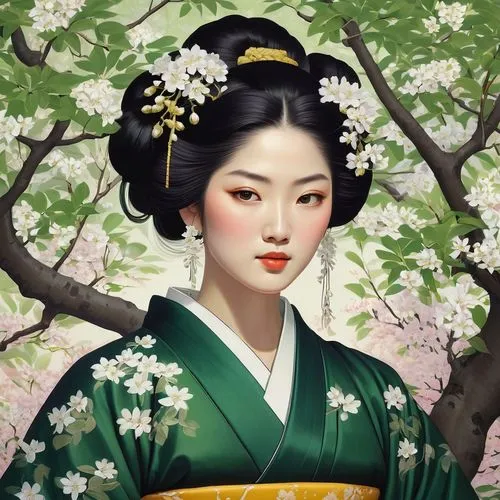 maiko,geiko,geisha girl,geisha,japanese woman,uemura,Illustration,Japanese style,Japanese Style 21