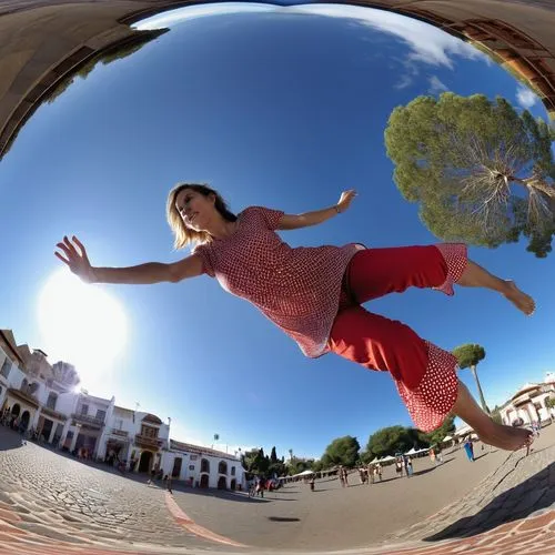 Mujer con melena larga, flotando en el espacio sideral con una tunica vaporosa
,fisheye lens,girl upside down,fish eye,gopro,city unesco heritage trinidad cuba,360 ° panorama,flying girl,parkour,360 °