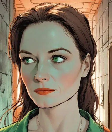 sci fiction illustration,head woman,female doctor,katniss,clove,green lantern,riddler,custom portrait,game illustration,queen anne,symetra,lori,portrait background,karnak,comic halftone woman,super heroine,nora,detail shot,evil woman,lena,Digital Art,Comic