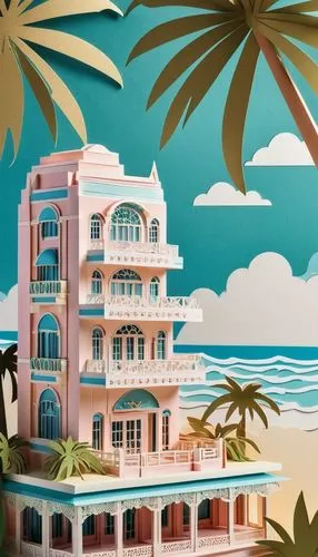 tropical house,art deco,seaside resort,riviera,art deco background,hotel riviera,beach house,cuba background,tropicale,tropicana,palmbeach,tropico,bahamonde,hotel nacional,bahama,tropicalismo,waikiki,the hotel beach,grand hotel,acapulco,Unique,Paper Cuts,Paper Cuts 04