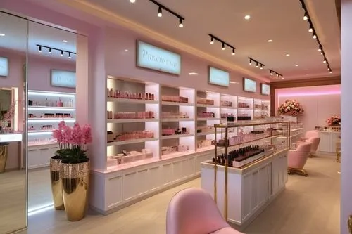 perfumery,beauty room,cosmetics counter,fauchon,women's cosmetics,jewelry store,Photography,General,Realistic