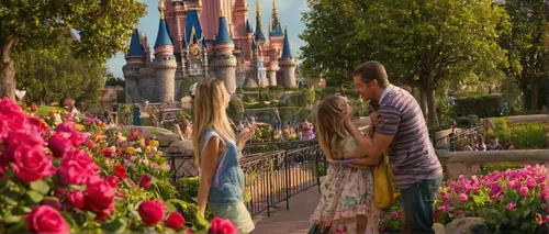 romantic scene,shanghai disney,sleeping beauty castle,fairy tale castle,cinderella's castle,cinderella castle,disney castle,disney rose,disneyland park,a fairy tale,walt disney world,disney world,fairytale,the disneyland resort,basil's cathedral,fairy tale,disney,fairytale castle,floral greeting,flower background,Illustration,American Style,American Style 04