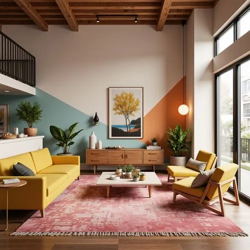 mid century modern,mid century house,loft,living room,mid century,modern decor,apartment lounge,contemporary decor,livingroom,modern living room,home interior,sitting room,interior design,minotti,interior modern design,midcentury,interior decor,an apartment,apartment,modern room