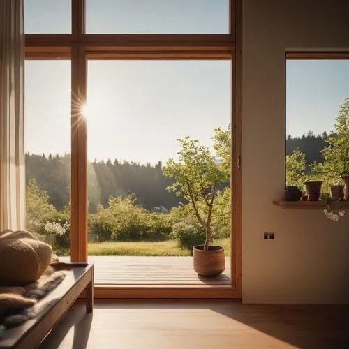 wood window,wooden windows,bedroom window,morning light,window view,window curtain,Photography,General,Cinematic