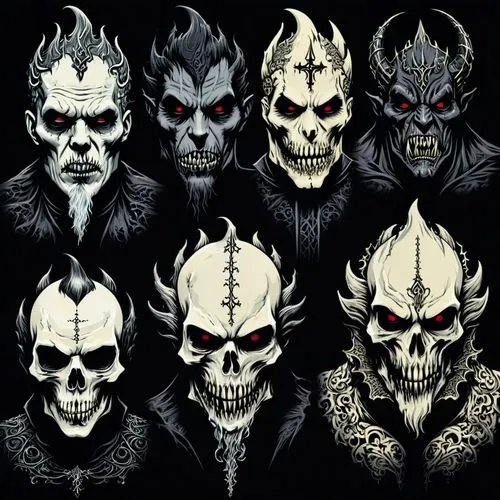 skulls,darzins,skulls bones,skulks,madhouses,horde,Illustration,Realistic Fantasy,Realistic Fantasy 46