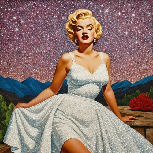 marylyn monroe - female,marilyn,merilyn monroe,marylin monroe,jane russell-female,ann margarett-hollywood,retro woman,andromeda,blonde woman,50s,la violetta,retro women,mercury,1950s,cinderella,1950's,magnolia,venus,audrey,pin-up girl,Art,Artistic Painting,Artistic Painting 31