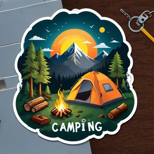 camping tents,campers,campsites,camping,camping tipi,camping gear,Unique,Design,Sticker