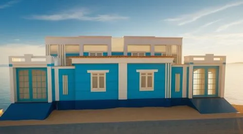 beach house,model house,voxel,greek temple,mykonos,art deco,Photography,General,Realistic