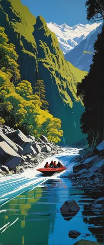 boat landscape,rafting,canoeing,river landscape,speedboat,travel poster,kayaker,boat rapids,powerboating,kayaking,pedal boats,geirangerfjord,mountain river,kayaks,new zealand,kayak,canoes,nz,south island,boating,Conceptual Art,Sci-Fi,Sci-Fi 23