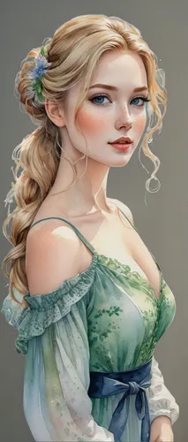 jessamine,fairy tale character,elsa,victorian lady,rapunzel,jane austen,fantasy portrait,cinderella,watercolor women accessory,white rose snow queen,celtic woman,girl in a long dress,fashion illustration,fantasy art,milkmaid,princess anna,eglantine,celtic queen,the sea maid,white lady