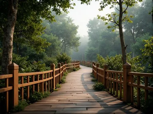 pathway,wooden path,walkway,forest path,wooden bridge,tree lined path,hiking path,boardwalks,the mystical path,tree top path,mingshan,the path,path,walk in a park,pathways,nature park,nature trail,leshan,boardwalk,hushan