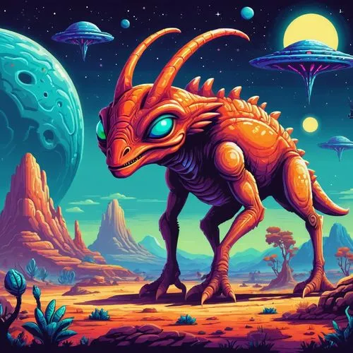 alien planet,alien world,monoceros,martian,kaijuka,metroid,deathsaurus,alien warrior,psygnosis,sci fiction illustration,terrax,mastodon,sacoglossan,vulcanus,mogadorians,fantasy animal,borrego,planet alien sky,ladinos,fire planet,Unique,Pixel,Pixel 05