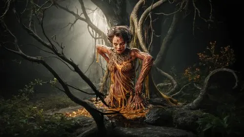 dryad,photo manipulation,the enchantress,ballerina in the woods,voodoo woman,photomanipulation,digital compositing,photoshop manipulation,sorceress,faerie,girl with tree,faery,rusalka,fae,fantasy picture,the witch,image manipulation,conceptual photography,weeping willow,fantasy woman