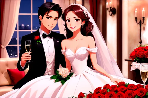 wedded,wedding couple,silver wedding,bridewealth,wedding frame,wedding photo,wedding ceremony,wedding hall,wedding,wedding reception,dressup,wedding dress,romantic rose,beautiful couple,welcome wedding,eloped,wedding decoration,newlywed,nuptial,honeymoon,Illustration,Japanese style,Japanese Style 03