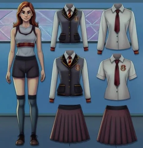 school clothes,a uniform,uniforms,school skirt,uniform,schoolteacher,business girl,school items,shirttails,outfits,warbler,prefects,women's clothing,derivable,headmistress,tailcoats,shirtdresses,police uniforms,turnarounds,anime japanese clothing,Unique,Design,Character Design