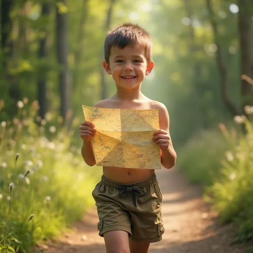 happy children playing in the forest,letterboxing,orienteering,children's paper,treasure map,orienteer,Photography,General,Realistic