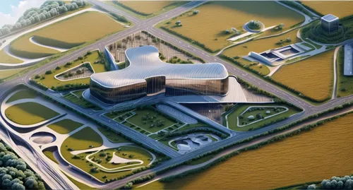 autostadt wolfsburg,school design,futuristic art museum,sewage treatment plant,biotechnology research institute,solar cell base,wastewater treatment,3d rendering,research institution,eco hotel,archidaily,new building,research institute,futuristic architecture,eco-construction,development concept,mining facility,peter-pavel's fortress,render,oval forum