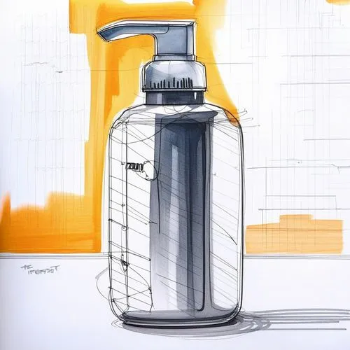 Product Sketch,spray bottle,shampoo bottle,spray can,soap dispenser,bottle surface,gas bottle,shower gel,spray,cosmetic oil,light spray,liquid soap,nalgene,toiletry,oxygen bottle,lubricant,cleanser,ox