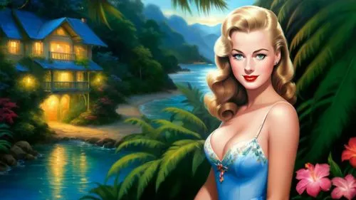 mermaid background,landscape background,the blonde in the river,cartoon video game background,tropical house,connie stevens - female,amphitrite,derivable,summer background,pin ups,tropico,secret garden of venus,pin-up girl,pin up girl,retro pin up girls,atlantica,background ivy,hawaiiana,retro pin up girl,ninfa