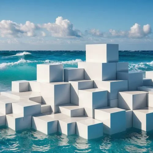 cube sea,building blocks,seasteading,wavevector,building block,isostasy,Photography,General,Realistic