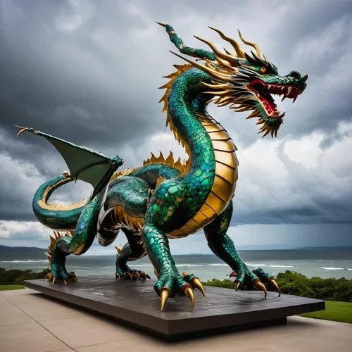 green dragon,chinese dragon,dragon of earth,golden dragon,dragon li,dragon palace hotel,da nang,dragon,chinese water dragon,danang,dragon bridge,fire breathing dragon,sanya,wyrm,painted dragon,dragon design,singapura,brunei,patung garuda,feng shui golf course,Unique,3D,Modern Sculpture