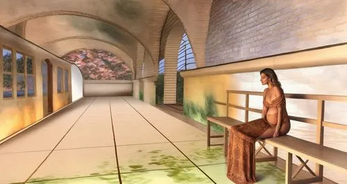 3d rendering,narthex,renderings,3d rendered,sketchup,woman praying,Illustration,Paper based,Paper Based 24