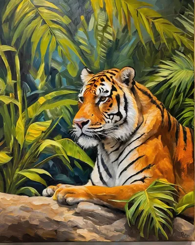 bengal tiger,tigers,a tiger,tiger,sumatran tiger,asian tiger,bengal,oil painting,siberian tiger,white bengal tiger,oil painting on canvas,sumatran,oil on canvas,endangered,tiger png,painting technique,safari,tigerle,glass painting,sumatra,Conceptual Art,Oil color,Oil Color 22