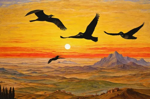 birds in flight,bird flight,birds flying,flying birds,geese flying,bird painting,khokhloma painting,bird migration,flock of birds,migration,bird in the sky,vultures,pigeon flight,pelicans,migratory birds,the birds,oil on canvas,flock home,group of birds,oil painting on canvas,Art,Classical Oil Painting,Classical Oil Painting 19