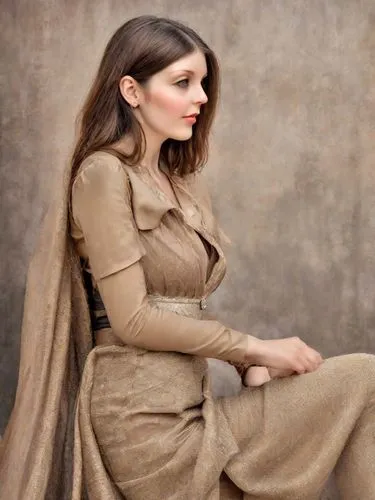 Portraitzeichnung meiner lieblichen Nichte.,brown fabric,a floor-length dress,tahiliani,maxmara,perugini,arterton,khnopff,vionnet,leia,elegant,knightley,margairaz,vintage woman,raw silk,french silk,el