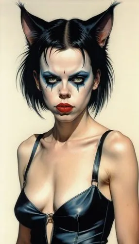 bjork,feline look,feline,catwoman,stray cats,cat eye,wild cat,alley cat,maneater,feral,she-cat,feral cat,cat eyes,streampunk,bodypainting,animal feline,purr,cat's eyes,domestic cat,body painting,Conceptual Art,Fantasy,Fantasy 07