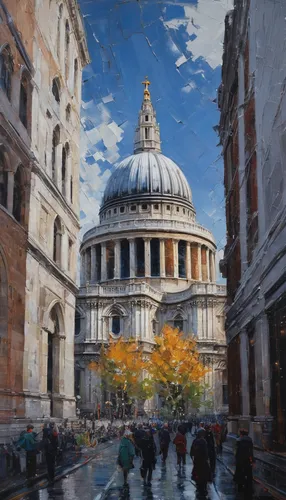 st pauls,st paul's outside the walls,st peter's square,city of london,oil painting on canvas,royal albert hall,trafalgar square,church painting,city scape,old street,oil painting,martin fisher,london buildings,james sowerby,george russell,oil on canvas,lee slattery,james handley,pantheon,musical dome,Conceptual Art,Oil color,Oil Color 05