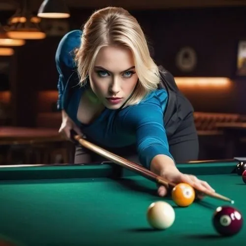 pool player,billiards,bar billiards,billiard,english billiards,pocket billiards,nine-ball,billiard table,billiard room,billiard ball,carom billiards,snooker,blackball (pool),straight pool,eight-ball,cue stick,woman playing,pool,indoor games and sports,retro woman