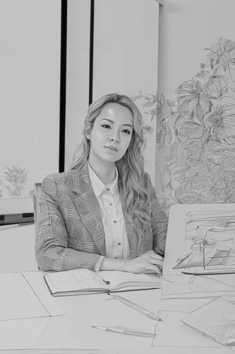 drawing pencil,business woman,businesswoman,bussiness woman,blur office background,website design,illustrator,business girl,business women,secretary,financial advisor,office worker,an investor,artist 