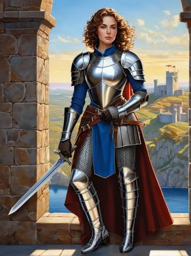 joan of arc,kushana,female warrior,berengaria,swordswoman,caramon,hospitaller,thyatira,heroic fantasy,seregil,arthurian,dragonlance,krietor,loras,beleriand,knightly,castleguard,aegon,leonarda,scotswoman,Art,Artistic Painting,Artistic Painting 44