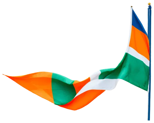 Tri-colour flag, India national flag, horizontal stripes, saffron orange, white, green, Ashoka Chakra, blue chakra, waving, flowing, gentle wind, sunny day, soft lighting, 3/4 composition, shallow dep