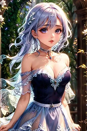 silver wedding,bridal,sakuya,tatarella,wedding dress,bridal dress,bride,peignoir,bridalveil,dressup,fairie,angra,fairy tale character,deirdre,mabinogi,sun bride,white winter dress,ahlert,bns,tera,Anime,Anime,Traditional