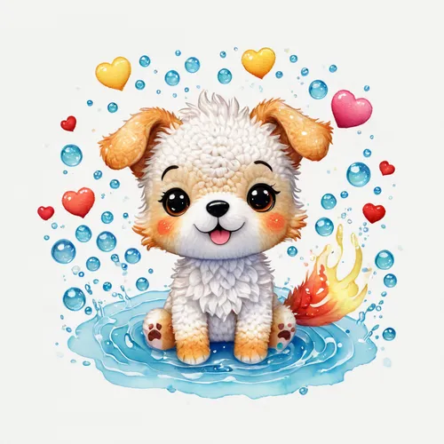 water dog,dog illustration,dog in the water,pomeranian,toy poodle,bichon frisé,bichon,bath toy,3d teddy,cute puppy,shih poo,splashing,cavachon,toy dog,shih tzu,shih-poo,bathing,rain cats and dogs,kawaii animals,autumn icon,Illustration,Japanese style,Japanese Style 01