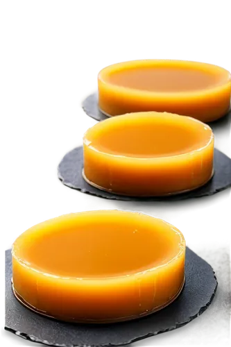 Flan dessert, creamy texture, caramel sauce, smooth surface, rounded shape, golden brown color, delicate cracks, soft focus, close-up shot, warm lighting, shallow depth of field, pastel color tone.,go