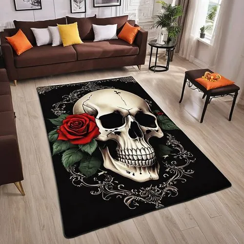 boho skull,rug,modern decor,floral skull,day of the dead skeleton,interior decor,interior decoration,carpets,contemporary decor,living room,bohemian art,floral rangoli,rugs,decor,interior design,decore,decors,family room,great room,apartment lounge,Photography,General,Realistic