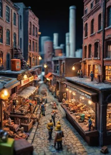 henryville,medieval street,tilt shift,miniaturist,escher village,micropolis,Unique,3D,Panoramic