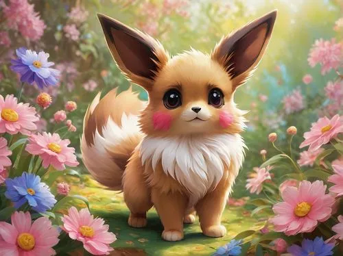 pomeranian,fennec,corgi,flower animal,cute fox,adorable fox,easter dog,kawaii animals,blossom kitten,springtime background,easter theme,corgi-chihuahua,little fox,welsh corgi,long hair chihuahua,flower background,cute cartoon character,easter background,child fox,little bunny,Art,Classical Oil Painting,Classical Oil Painting 36