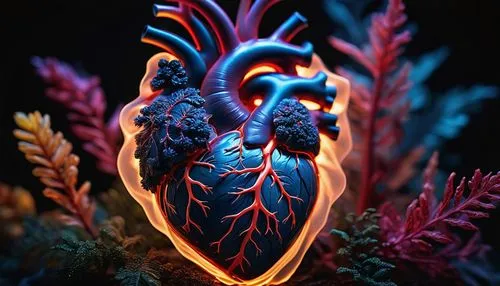 In a fantastic scene that uses 3D Surreal 3D model Anatomical Heart completely made of dense wisps of smoke, very detailed, cinematic, dramatic, effective lighting, play of light and shadow, soaring s