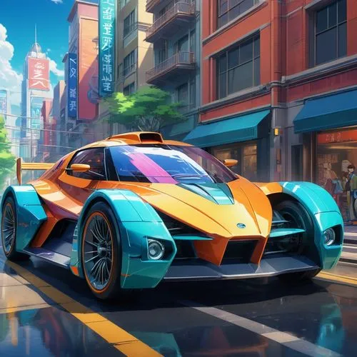 ford gt 2020,zonda,deora,3d car wallpaper,nemegt,electric sports car,Illustration,Japanese style,Japanese Style 03